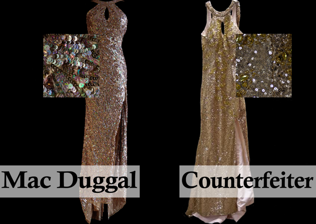 Cheap prom dress counterfeit example
