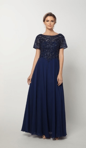 Plus-size-formal-gowns-with-short-sleeves