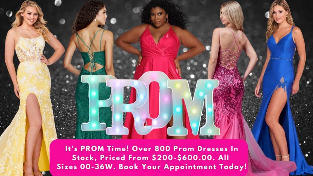 It's Prom time! Find your perfect prom dress today, in sizes 00-36W!